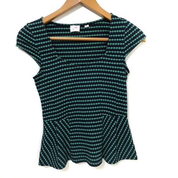 Anthropologie Tops - Postmark Green & Blue Peplum Top